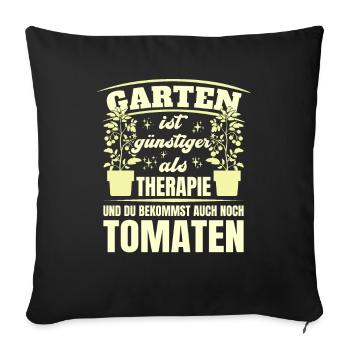 Garten Therapie Tomaten Tomatensorten Gartenfreund - Sofakissenbezug 45 x 45 cm - Schwarz - Vorne