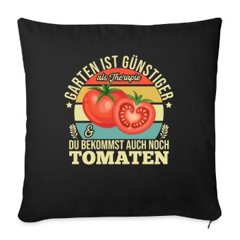 Garten Therapie Tomaten Tomatensorten Gartenfreund - Sofakissenbezug 45 x 45 cm - Schwarz - Vorne