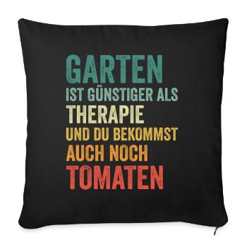 Garten Therapie Tomaten Tomatensorten Gartenfreund - Sofakissenbezug 45 x 45 cm - Schwarz - Vorne