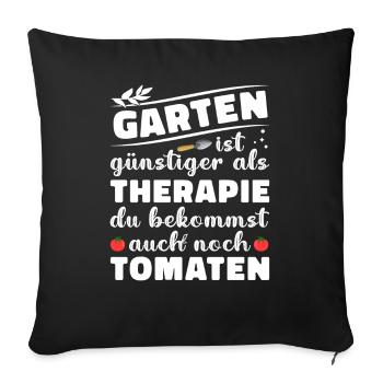 Garten Therapie Tomaten Tomatensorten Gartenfreund - Sofakissenbezug 45 x 45 cm - Schwarz - Vorne