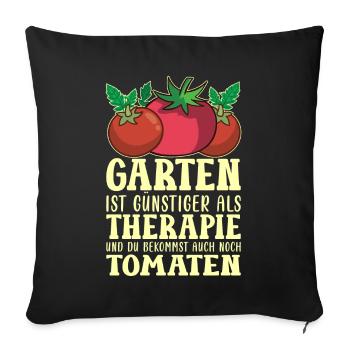 Garten Therapie Tomaten Tomatensorten Gartenfreund - Sofakissenbezug 45 x 45 cm - Schwarz - Vorne