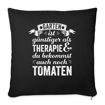 Garten Therapie Tomaten Tomatensorten Gartenfreund - Sofakissenbezug 45 x 45 cm - Schwarz - Vorne