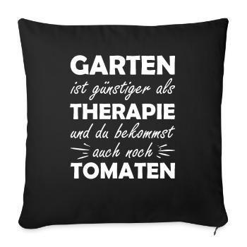 Garten Therapie Tomaten Tomatensorten Gartenfreund - Sofakissenbezug 45 x 45 cm - Schwarz - Vorne
