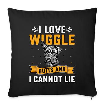 I love wiggle butts and I cannot lie - Sofa pillowcase 17,3'' x 17,3'' (45 x 45 cm) - black - Front