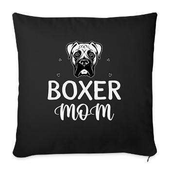 Boxer Mom - Sofa pillowcase 17,3'' x 17,3'' (45 x 45 cm) - black - Front
