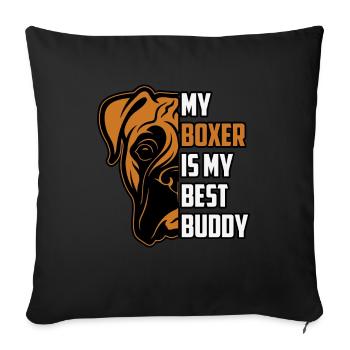 My boxer is my best buddy - Sofakissenbezug 45 x 45 cm - Schwarz - Vorne