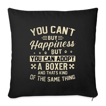 Vous ne pouvez pas acheter le bonheur mais vous pouvez adopter un boxer - Housse de coussin décorative 45 x 45 cm - noir - Devant