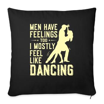 Dancing Slogan Ballroom Couple Dance Dance Floor - Sofa pillowcase 17,3'' x 17,3'' (45 x 45 cm) - black - Front