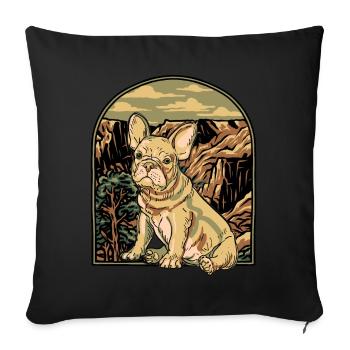 Bouledogue français - Housse de coussin décorative 45 x 45 cm - noir - Devant