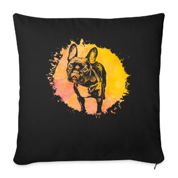 Bouledogue français - Housse de coussin décorative 45 x 45 cm - noir - Devant