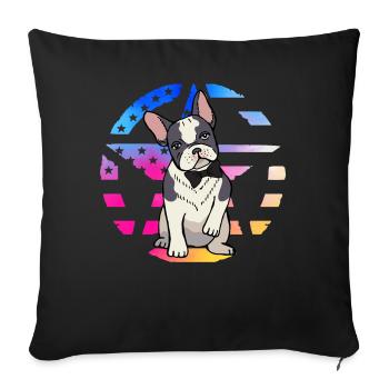 Bouledogue français - Housse de coussin décorative 45 x 45 cm - noir - Devant
