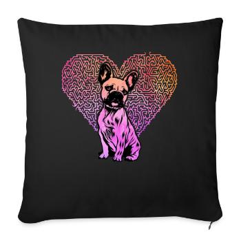 Bouledogue français - Housse de coussin décorative 45 x 45 cm - noir - Devant