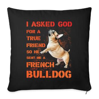 Bouledogue français - Housse de coussin décorative 45 x 45 cm - noir - Devant