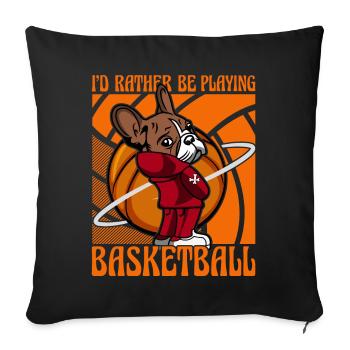 Je préfère jouer au basketball French Bulldog - Housse de coussin décorative 45 x 45 cm - noir - Devant