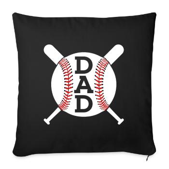 PAPA BASEBALL PAPA FÊTE DES PÈRES - Housse de coussin décorative 45 x 45 cm - noir - Devant