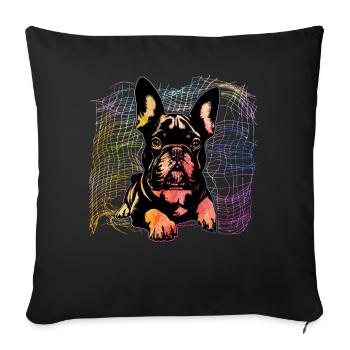 Bouledogue français - Housse de coussin décorative 45 x 45 cm - noir - Devant