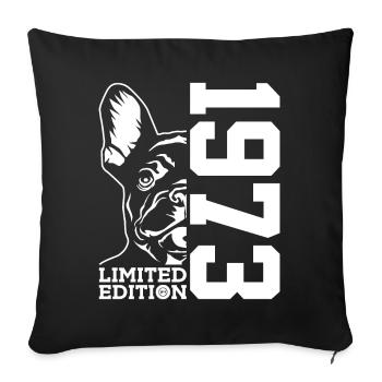53E ANNIVERSAIRE BOULEDOGUE FRANÇAIS 1973 - Housse de coussin décorative 45 x 45 cm - noir - Devant