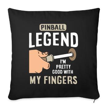 Pinball arcade player - Sofa pillowcase 17,3'' x 17,3'' (45 x 45 cm) - black - Front