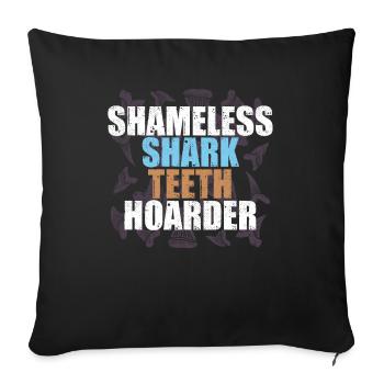 Sharks, shark counter collectors - Sofa pillowcase 17,3'' x 17,3'' (45 x 45 cm) - black - Front