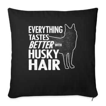 Sibirischer Husky - Sofakissenbezug 45 x 45 cm - Schwarz - Vorne