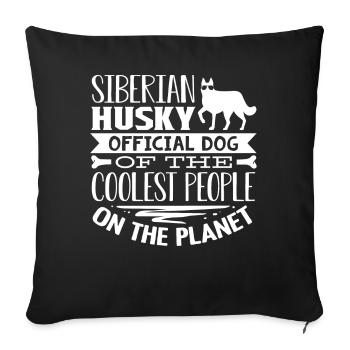 Sibirischer Husky - Sofakissenbezug 45 x 45 cm - Schwarz - Vorne