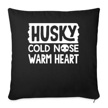 Sibirischer Husky - Sofakissenbezug 45 x 45 cm - Schwarz - Vorne