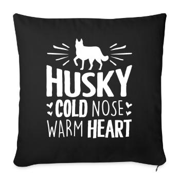 Sibirischer Husky - Sofakissenbezug 45 x 45 cm - Schwarz - Vorne