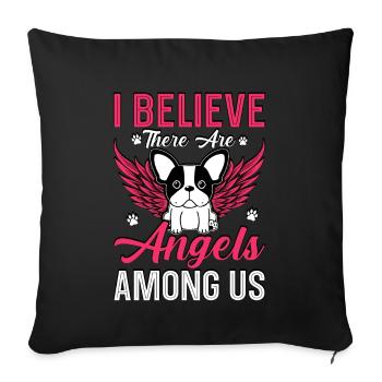 I believe there are angels - Sofakissenbezug 45 x 45 cm - Schwarz - Vorne