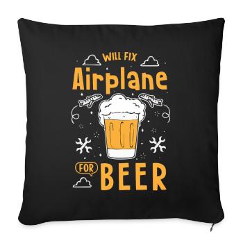 Mécanicien d’aéronefs - Housse de coussin décorative 45 x 45 cm - noir - Devant