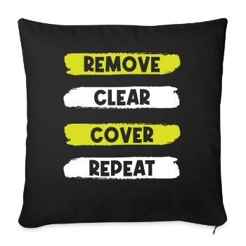 Carreleurs, carreleurs, carreleurs - Housse de coussin décorative 45 x 45 cm - noir - Devant
