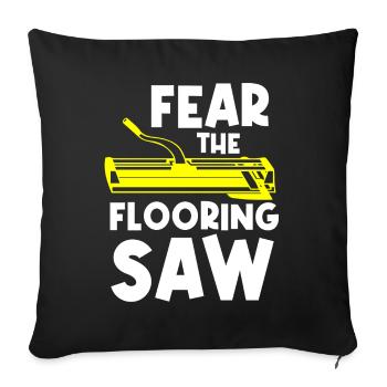 Carreleurs, carreleurs, carreleurs - Housse de coussin décorative 45 x 45 cm - noir - Devant
