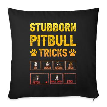 Astuces de pitbull tenaces - Housse de coussin décorative 45 x 45 cm - noir - Devant