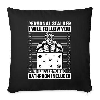 Pitbull Personal Stalker - Housse de coussin décorative 45 x 45 cm - noir - Devant
