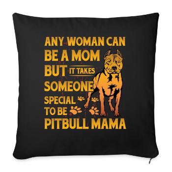Maman Pitbull - Housse de coussin décorative 45 x 45 cm - noir - Devant