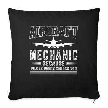 Mécanicien d’aéronefs, mécanicien d’aéronefs - Housse de coussin décorative 45 x 45 cm - noir - Devant