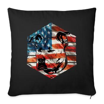 Pitbull États-Unis - Housse de coussin décorative 45 x 45 cm - noir - Devant
