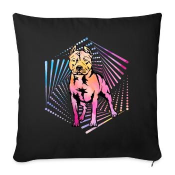 Pitbull Rétro - Housse de coussin décorative 45 x 45 cm - noir - Devant