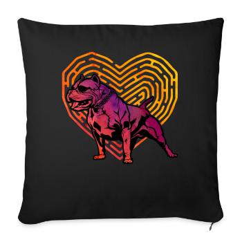 Pitbull - Housse de coussin décorative 45 x 45 cm - noir - Devant