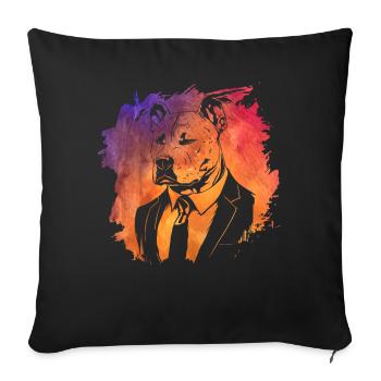 Pitbull - Housse de coussin décorative 45 x 45 cm - noir - Devant
