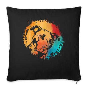 Pitbull - Housse de coussin décorative 45 x 45 cm - noir - Devant