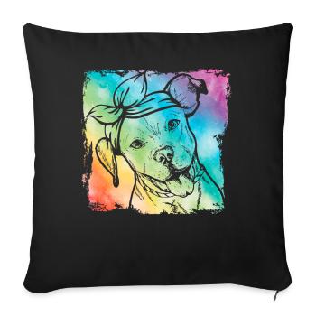 Pitbull Rétro - Housse de coussin décorative 45 x 45 cm - noir - Devant