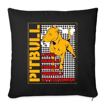 Pitbull loyal gentle cuddle friendly affectionate - Sofa pillowcase 17,3'' x 17,3'' (45 x 45 cm) - black - Front