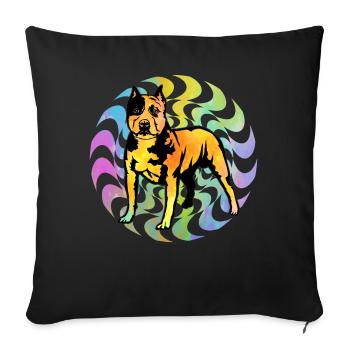 Pitbull Rétro - Housse de coussin décorative 45 x 45 cm - noir - Devant