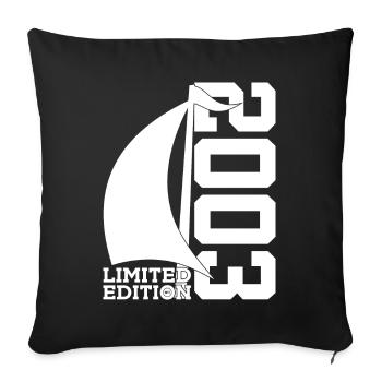 SAILBOAT 2003 SAILING 23RD BIRTHDAY SAILOR - Sofa pillowcase 17,3'' x 17,3'' (45 x 45 cm) - black - Front