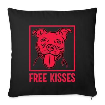 Bisous gratuits Pitbull - Housse de coussin décorative 45 x 45 cm - noir - Devant