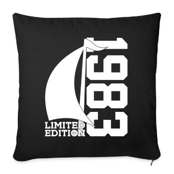 SAILBOAT 1983 SAILING 43RD BIRTHDAY SAILOR - Sofa pillowcase 17,3'' x 17,3'' (45 x 45 cm) - black - Front