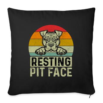 Resting Pit face - Sofa pillowcase 17,3'' x 17,3'' (45 x 45 cm) - black - Front