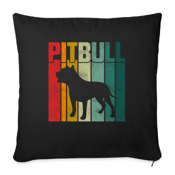 Pitbull Rétro - Housse de coussin décorative 45 x 45 cm - noir - Devant