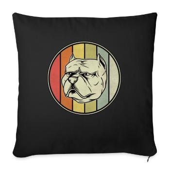 Pitbull Rétro - Housse de coussin décorative 45 x 45 cm - noir - Devant