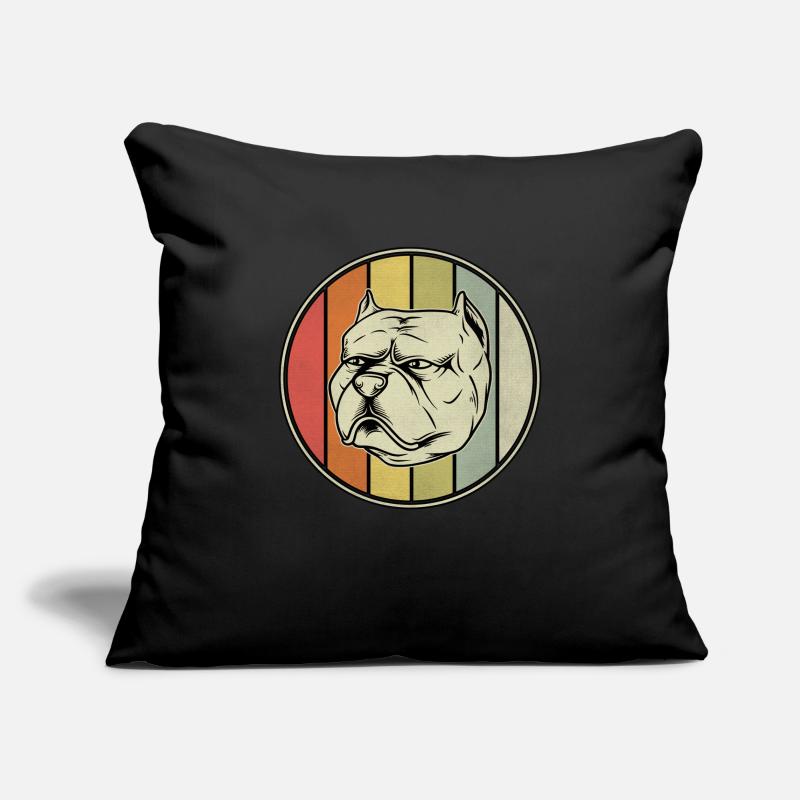 Pitbull Rétro Housse de coussin décorative 45 x 45 cm